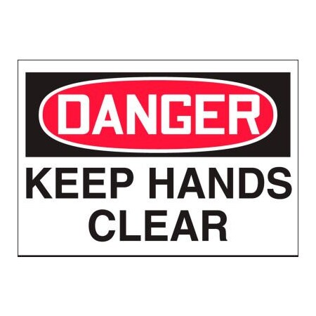 Accuform Accuform Danger Keep Hands Clear Label, 5inW x 3-1/2inH, Adhesive Vinyl, 5/Pack LEQM279VSP